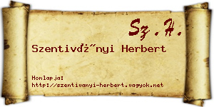 Szentiványi Herbert névjegykártya